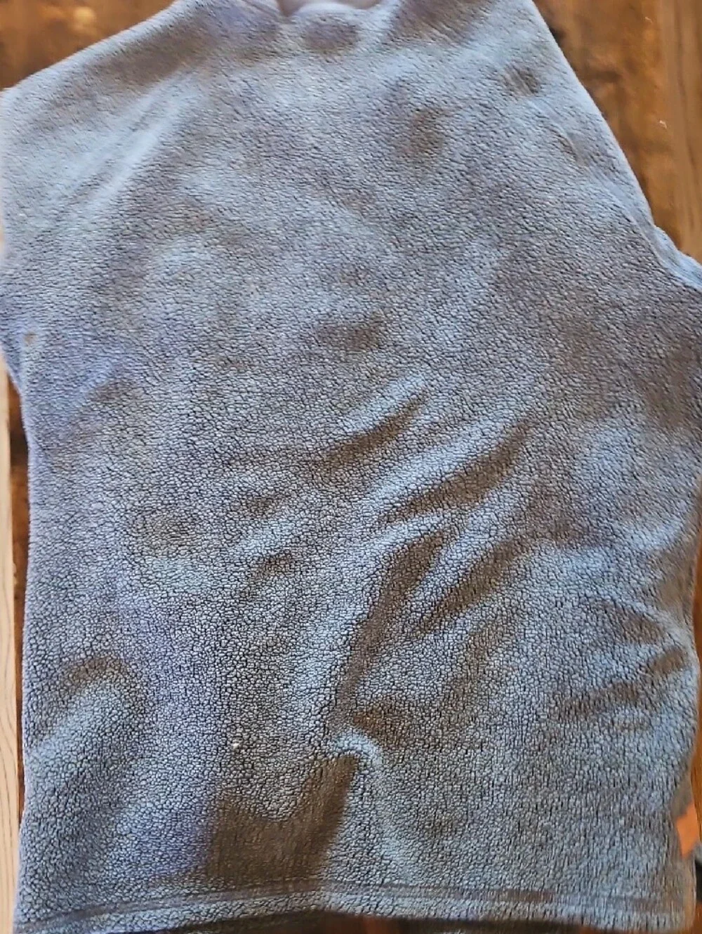 L.L. Bean Gray Sherpa Crewneck with Chest Pocket